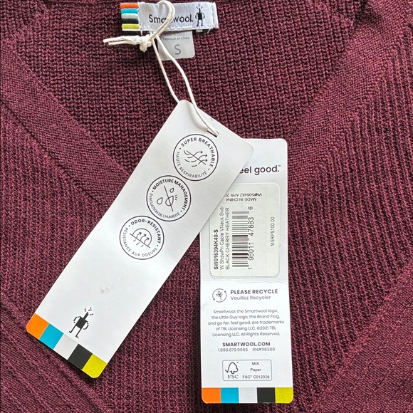 NWT Smartwool Women's Deep Burgundy V-Neck Sweater - Picture 3 of 8